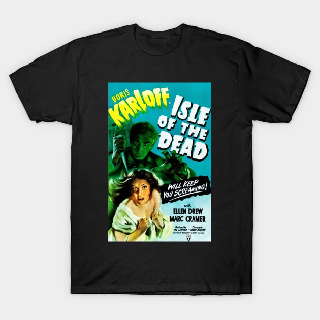 Digitally Restored Isle of The Dead Vintage Horror Film Print T-Shirt by vintageposterco